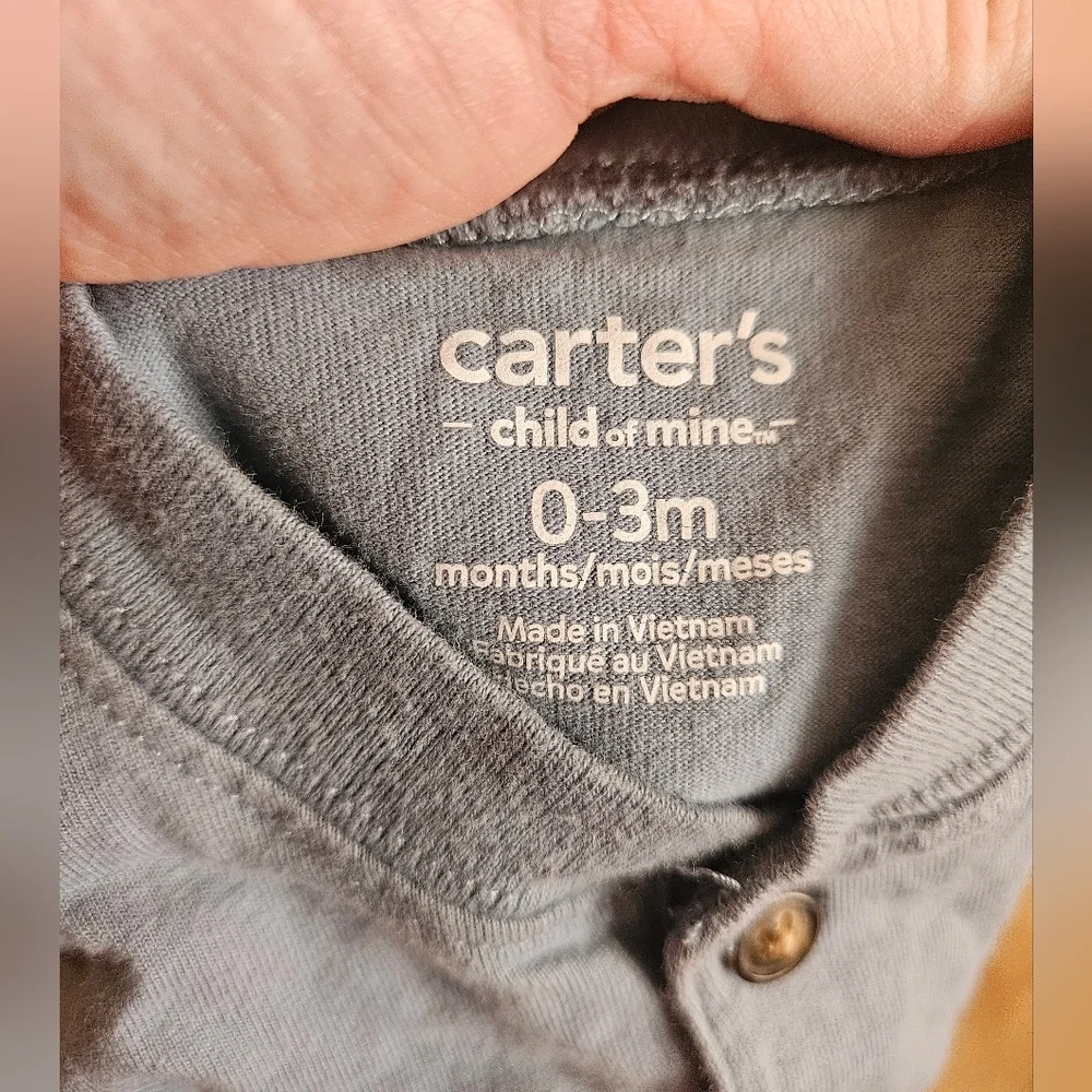 Carter's Light Blue Polo with Cool Little Guy Print
